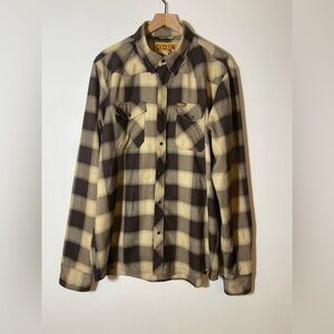 Dixxon Giddy Up Flannel Co Limited Edition Plaid Brown shirt Rare Western XXL